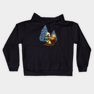 Funny duck with christmas hat Kids Hoodie